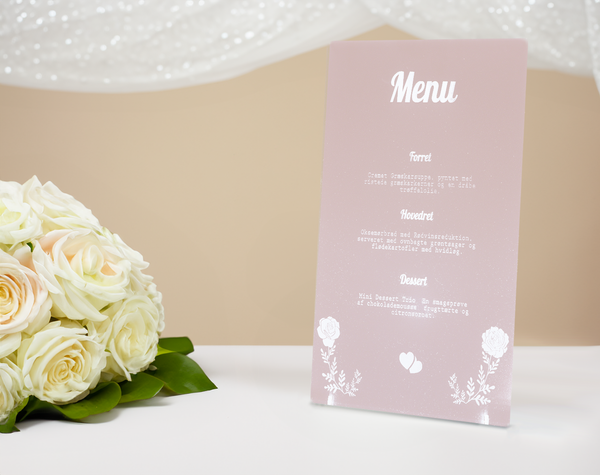 Dreamy Frosted Acrylic Wedding Dinner Menu Card – Ethereal Table Accent for Your Culinary Celebration