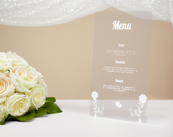 Radiant Transparent Acrylic Wedding Dinner Menu Card – Stylish Showcase for Your Culinary Experience