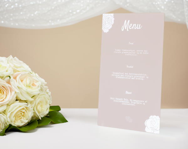 Serene Frosted Acrylic Wedding Dinner Menu Card – Graceful Table Accent for Your Romantic Feast