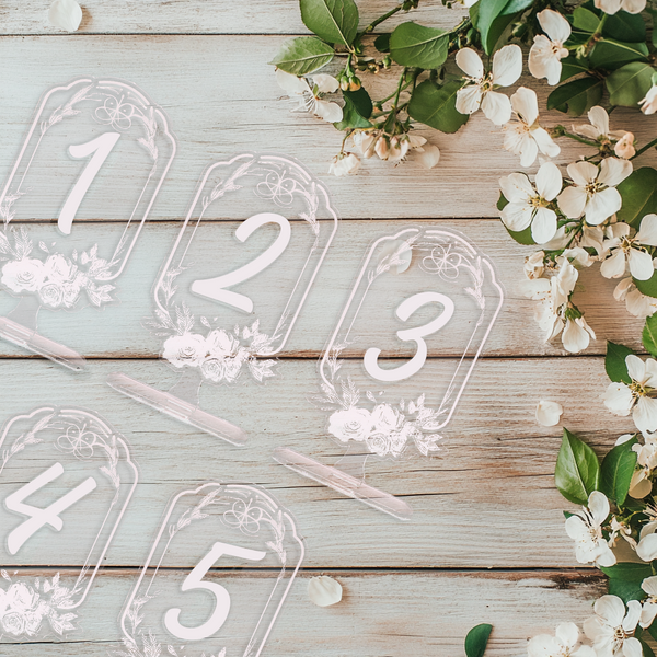 The Timeless Elegance of Roman-Inspired Transparent Acrylic Wedding Table Numbers