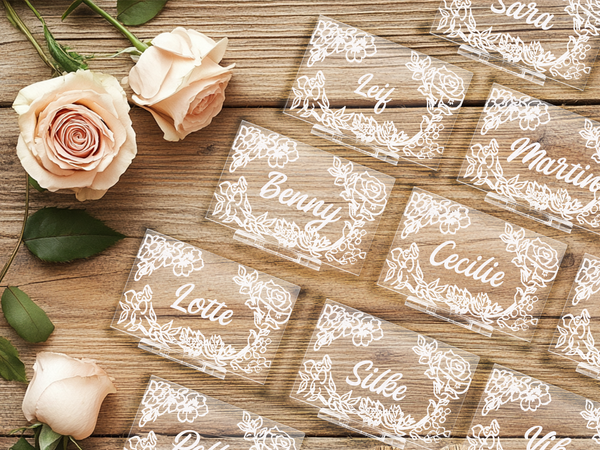 Personalized Classic Romantic Wedding Name Tags – Elegant Touch for Unforgettable Moments